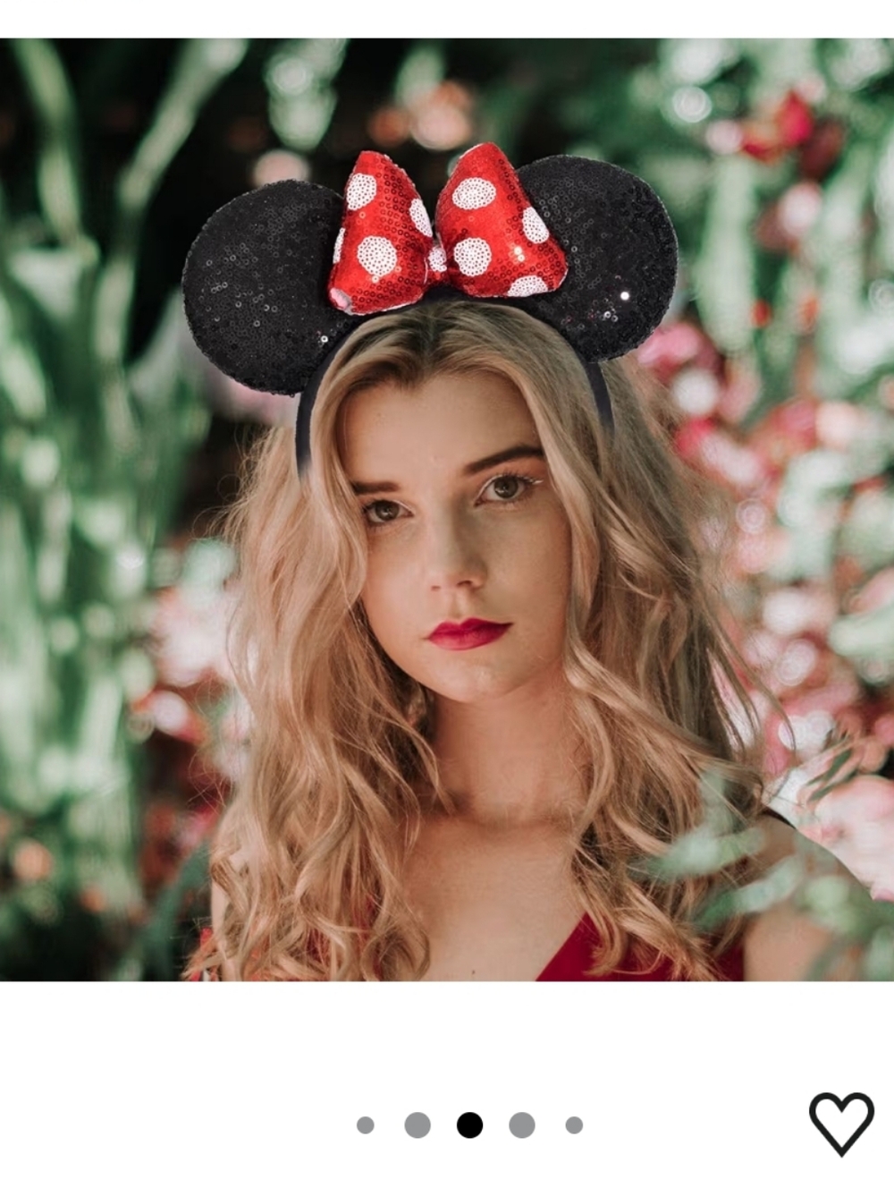Plush Sequin Mouse Ears Headband - Picture 3 of 8